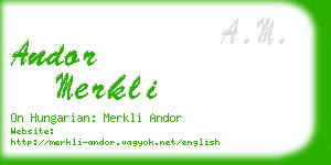 andor merkli business card